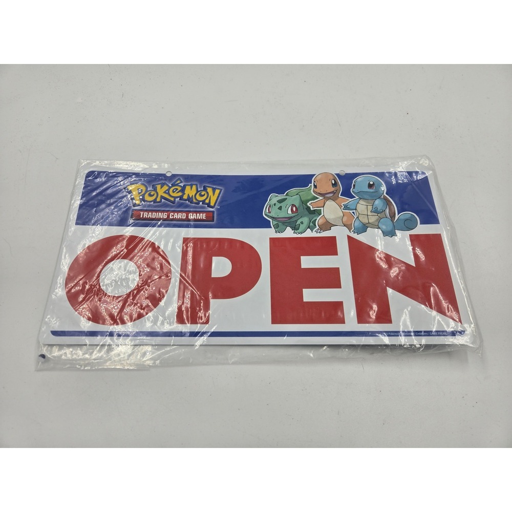 Pokemon TCG Open Closed Store Sign Bulbasaur Charmander Squirtle Snorlax New